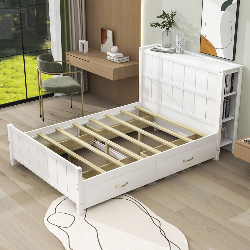 Red Barrel Studio® Dewsbury Full Size Wood Platform Bed with Drawers